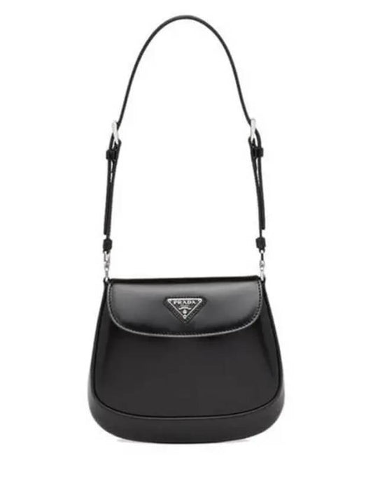 Cleo Brushed Leather Mini Shoulder Bag Black - PRADA - BALAAN 2