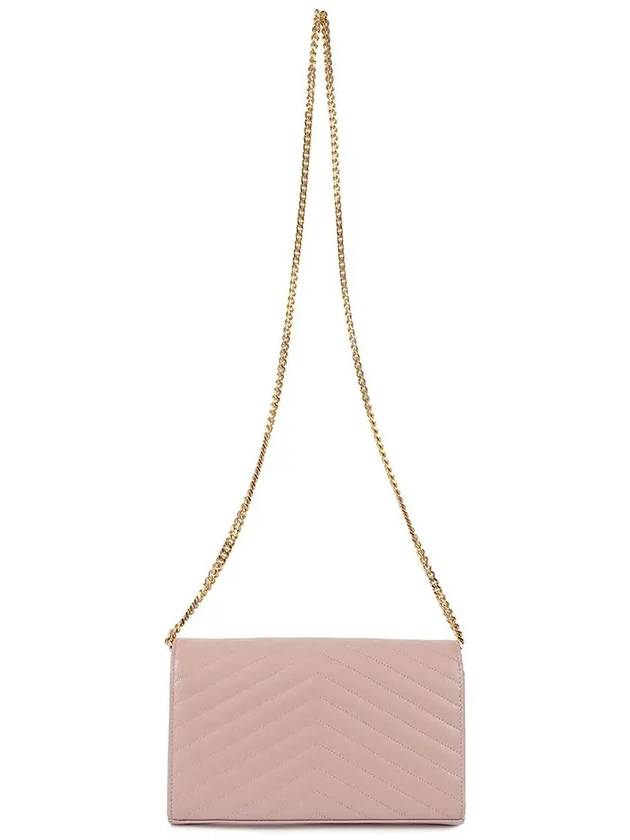 Monogram Matelasse Chain Shoulder Bag Pink - SAINT LAURENT - BALAAN 4