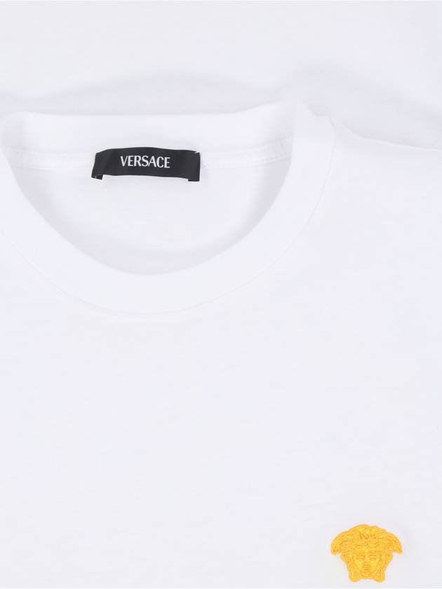 Medusa Embroidery Cotton Short Sleeve T-shirt White - VERSACE - BALAAN 4