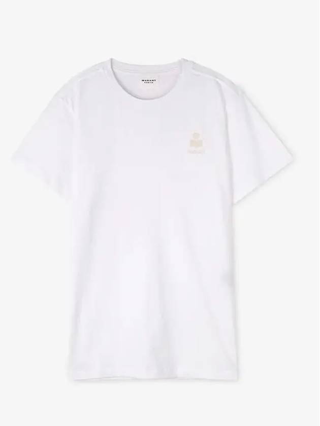 Aby Logo Short Sleeve T-Shirt White - ISABEL MARANT - BALAAN 4