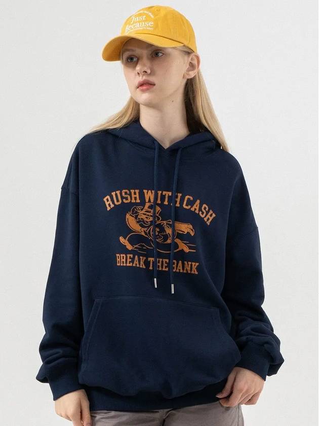 RUSH WITH CASH HOOD TEE NAVY - POLYGRAM - BALAAN 4