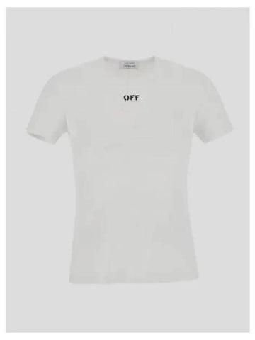 Off White Stamp Logo Short Sleeve T Shirt 270955 - OFF WHITE - BALAAN 1