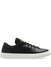 S0101 Logo Lace-Up Leather Low Top Sneakers Black - STONE ISLAND - BALAAN 3