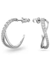 Twisted Hoop Earrings Silver - SWAROVSKI - BALAAN 2