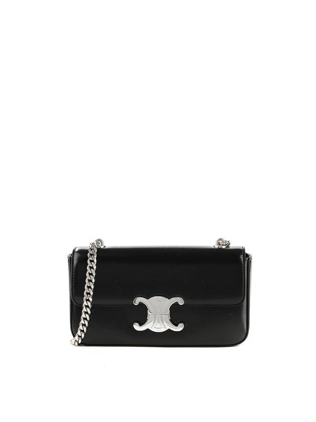 Triomphe Shiny Calfskin Shoulder Bag Black - CELINE - BALAAN 2