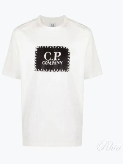 30/1 Jersey Label Style Logo Short Sleeve T-Shirt White - CP COMPANY - BALAAN 2