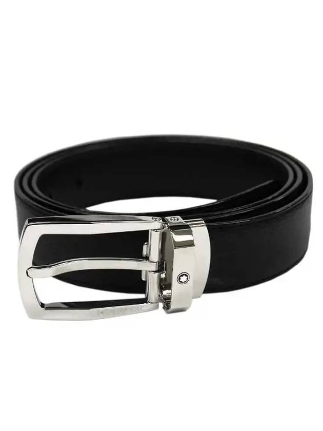 Pin Buckle 30mm Leather Belt Black - MONTBLANC - BALAAN 1