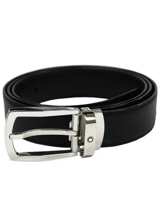 Men's Casual Leather Belt Black - MONTBLANC - BALAAN 1