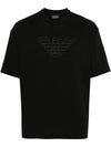 Men's Cotton Heavyweight Short Sleeve T-Shirt Black - EMPORIO ARMANI - BALAAN 1