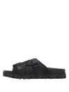 Logo Buckle Strap Slippers Black - PRADA - BALAAN 2