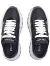 Spazzolato Logo Low Top Sneakers Black White - PRADA - BALAAN 7