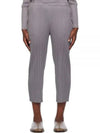 Pleated Basic Crop Pants Grey - ISSEY MIYAKE - BALAAN 2