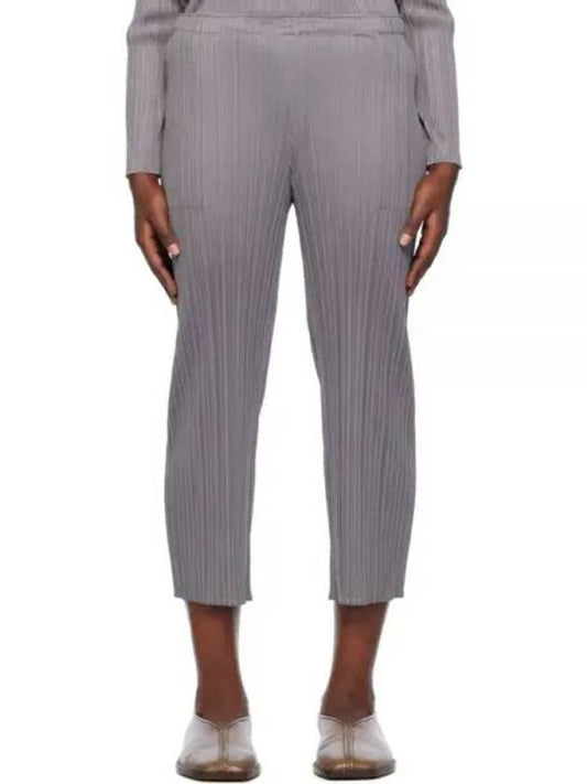 Pleated Basic Crop Pants Grey - ISSEY MIYAKE - BALAAN 1