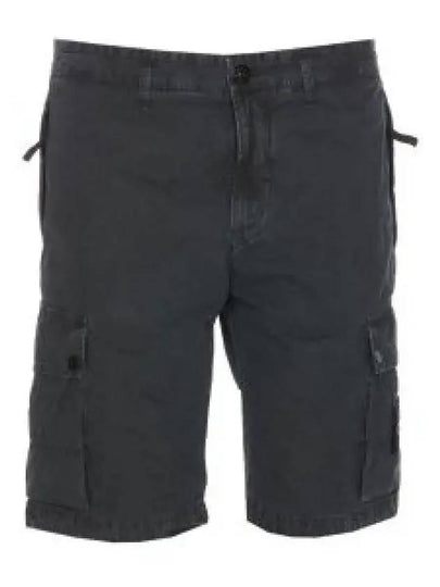 Logo Cotton Slim Cargo Shorts Charcoal - STONE ISLAND - BALAAN 2