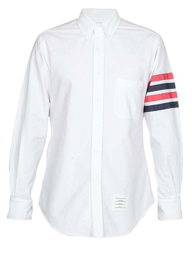 Cotton Grosgrain Diagonal Classic Long Sleeve Shirt White - THOM BROWNE - BALAAN 1