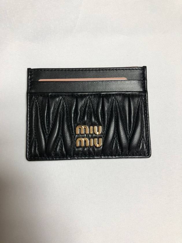 Matelasse Nappa Leather Card Wallet Black - MIU MIU - BALAAN 2