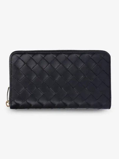 Intrecciato Zipper Around Closure Leather Long Wallet Black - BOTTEGA VENETA - BALAAN 2