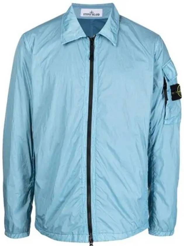 Crinkle Reps Nylon Garment Dyed Overshirt Zip Up Jacket Blue - STONE ISLAND - BALAAN 2