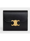 Shiny Triomphe Small Calfskin Half Wallet Black - CELINE - BALAAN 2