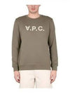 Men's VPC Color Logo Crew Neck Sweatshirt Khaki - A.P.C. - BALAAN 2