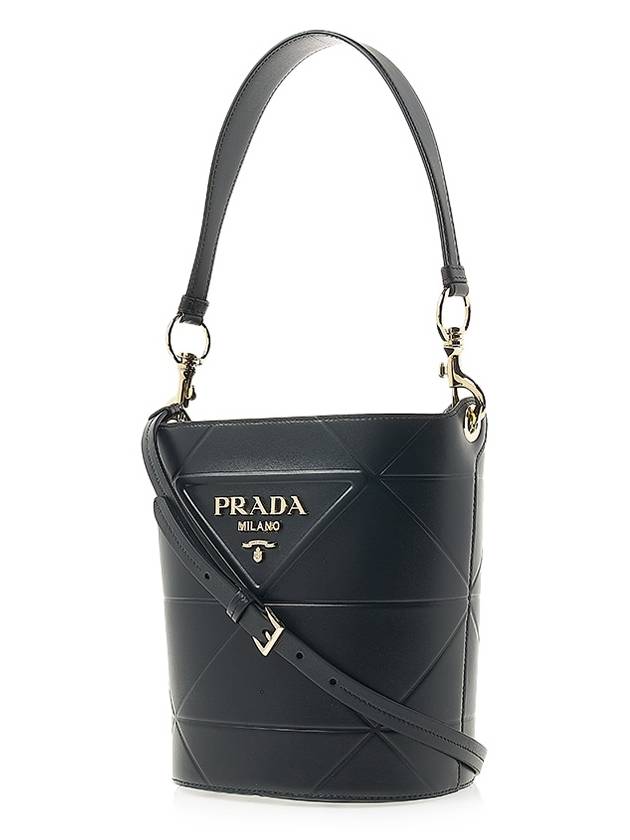 Top Stitching Bucket Bag Black - PRADA - BALAAN 3