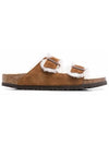 Arizona Shearling Sandals Mink - BIRKENSTOCK - BALAAN 3