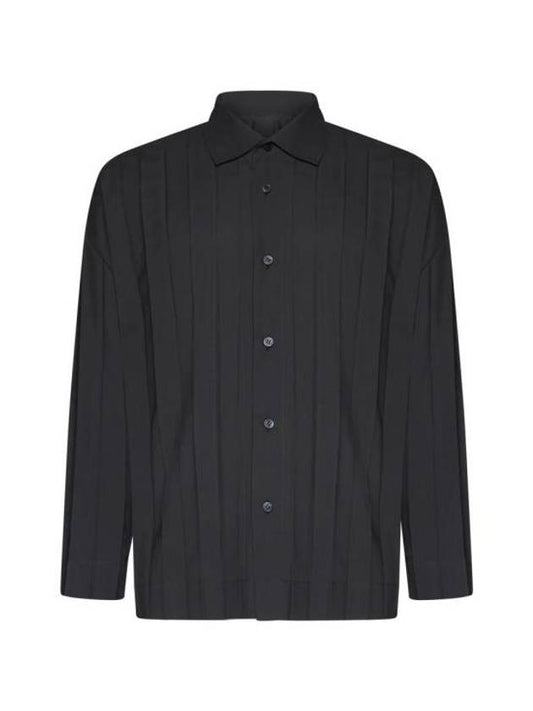 Pleated Long Sleeve Shirt Charcoal - ISSEY MIYAKE - BALAAN 1