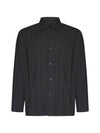 Pleated Long Sleeve Shirt Charcoal - ISSEY MIYAKE - BALAAN 1