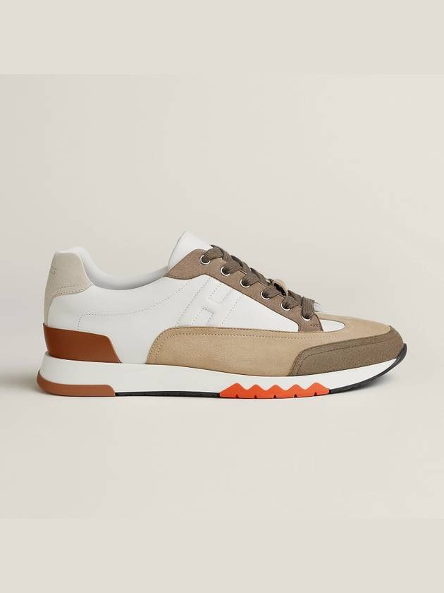 Trail Calfskin Suede Goatskin Low Top Sneakers - HERMES - BALAAN 3