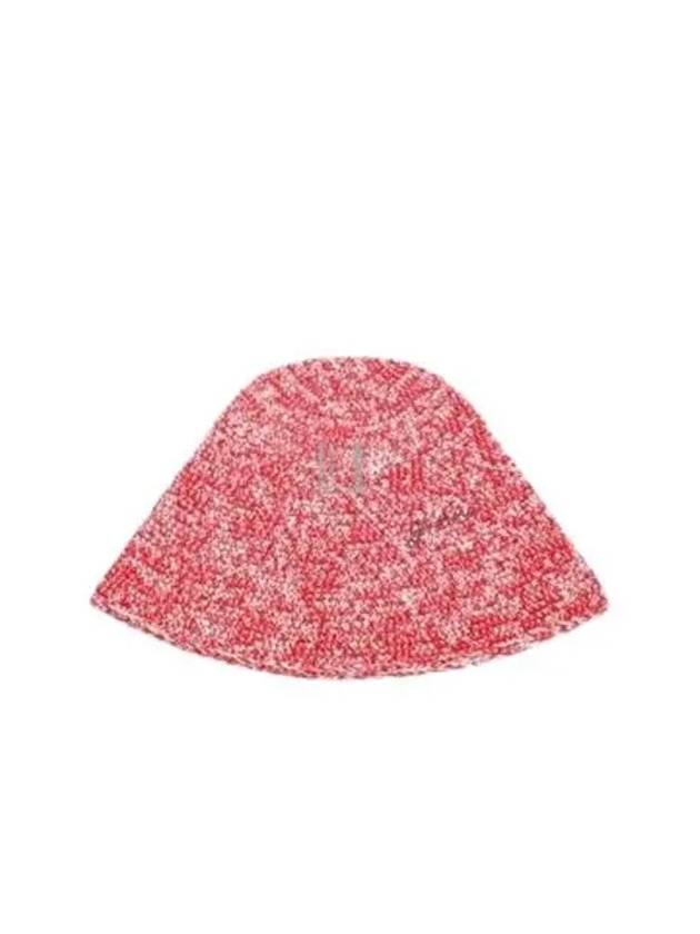 Crochet Ricamo Logo Bucket Hat Red - GANNI - BALAAN 2