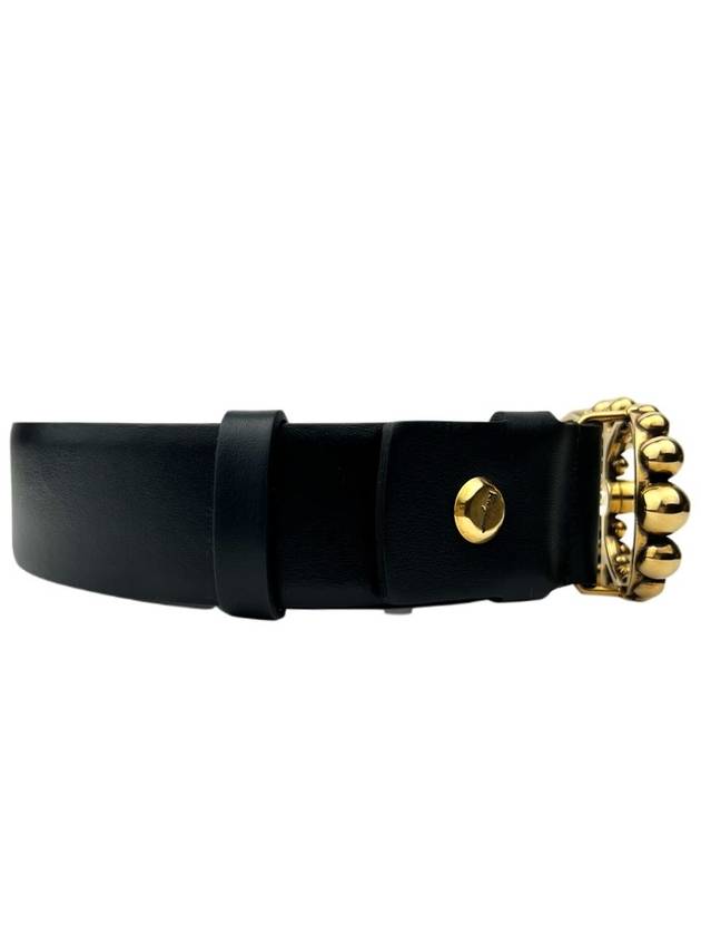 Women's Gold Double Gancini Leather Belt CT23B787 - SALVATORE FERRAGAMO - BALAAN 4