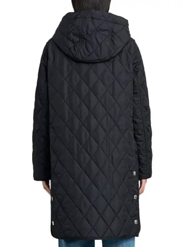 Women's Diamond Quilted Hoodie Single Coat Black - BURBERRY - BALAAN 3