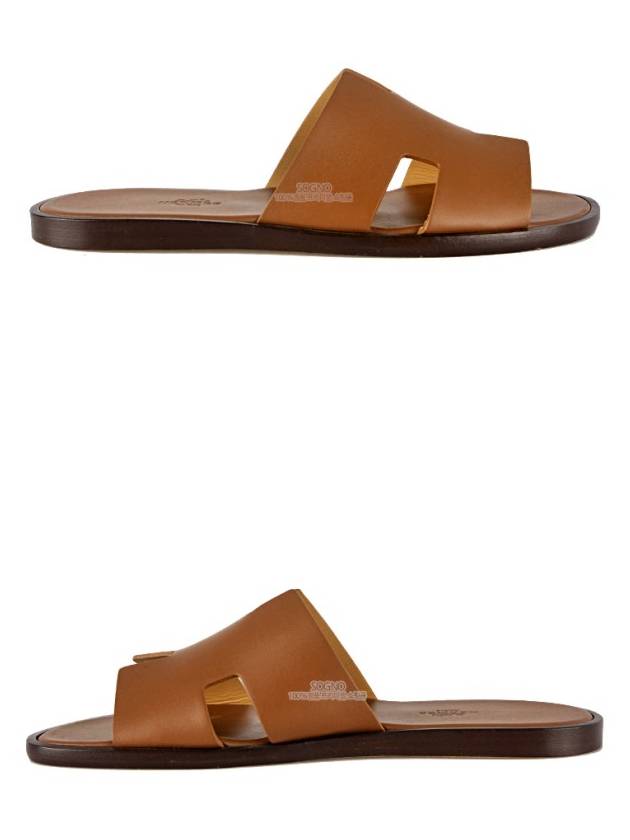 Izmir Leather Slippers Gold - HERMES - BALAAN 6