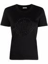 Beads Logo Round Short Sleeve T-Shirt Black - MONCLER - BALAAN.