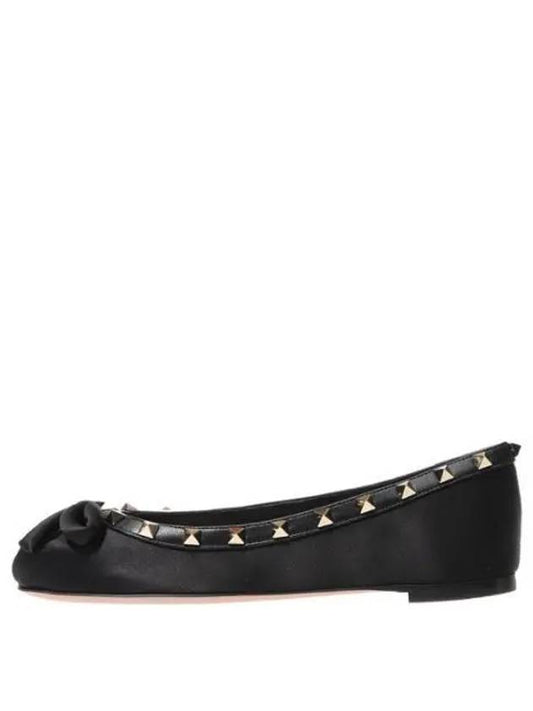 Rock Stud Ballerina Flat Black - VALENTINO - BALAAN 2