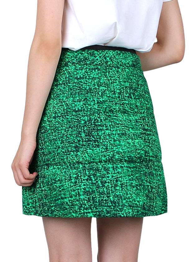 Women's Print Cotton A-Line Skirt Green - MONCLER - BALAAN 6