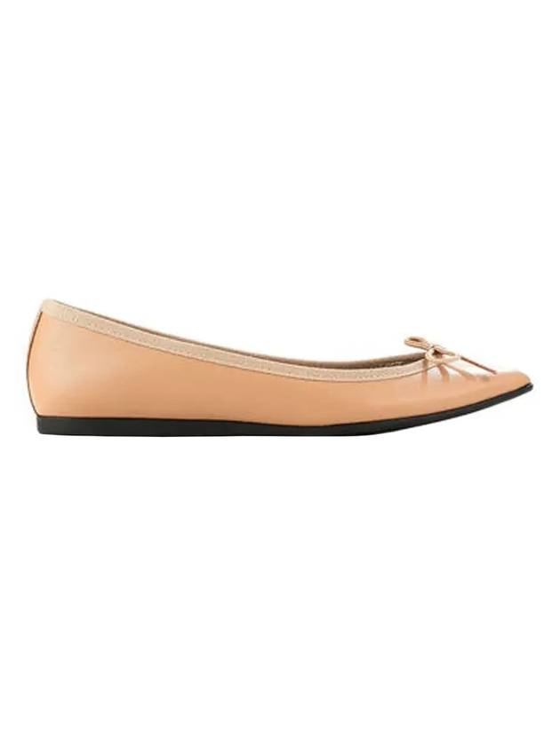 Women's Snake Bow Leather Flats Beige - REPETTO - BALAAN 1