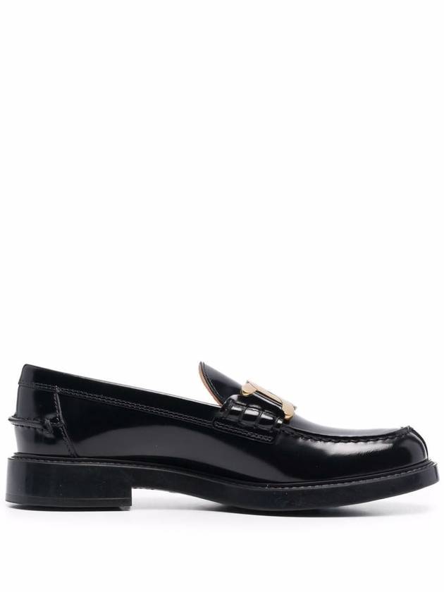 Brushed Leather Chain Loafers Black - TOD'S - BALAAN 2