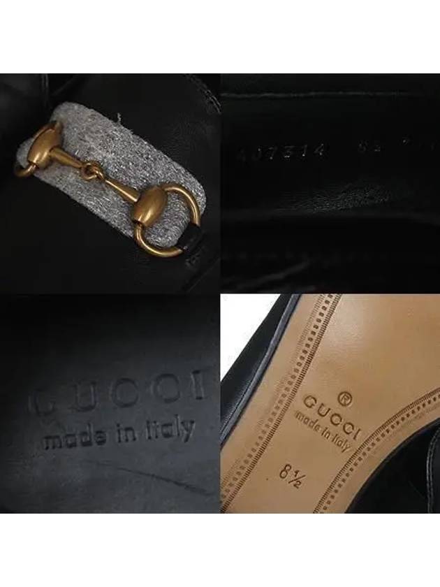 407314 Black Leather Gold Plated Horsebit Men s Loafer Shoes 275MM - GUCCI - BALAAN 5