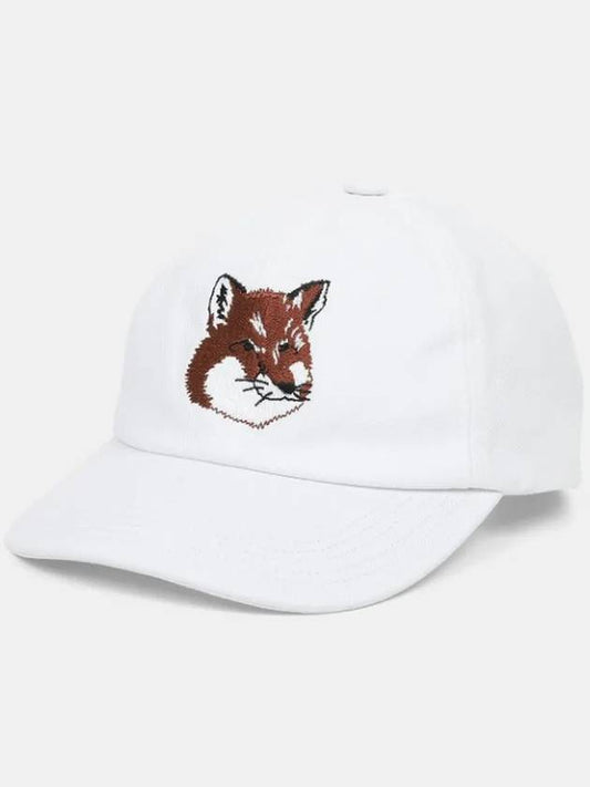 Large Fox Head Embroidered 6P Ball Cap White - MAISON KITSUNE - BALAAN 2