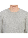 Compass Badge Ribbed Cotton Knit Top Grey - STONE ISLAND - BALAAN 6