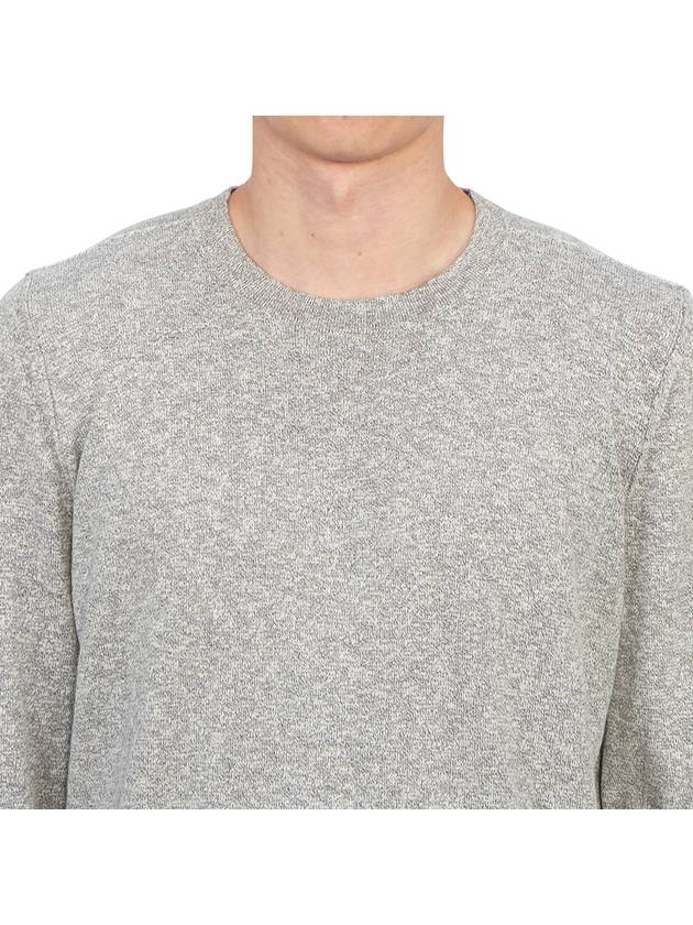 Compass Badge Ribbed Cotton Knit Top Grey - STONE ISLAND - BALAAN 6