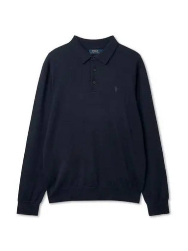 Wool Polo Collar Sweater Blue - POLO RALPH LAUREN - BALAAN 1