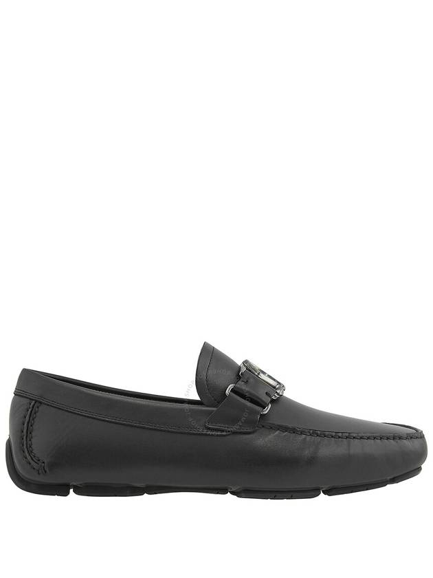 Salvatore Ferragamo Men's Black Leather Peter SF Ornament Driver, Size 7 EEE - SALVATORE FERRAGAMO - BALAAN 1