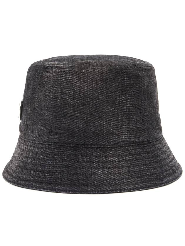 Triangle Logo Denim Bucket Hat Black - PRADA - BALAAN 3