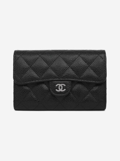 Classic Flap Wallet Grained Calfskin & Silver Black - CHANEL - BALAAN 2