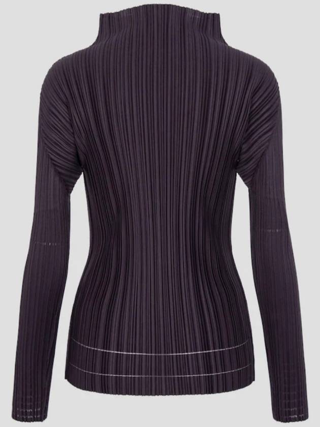 Pleats Please Soft High Neck Long Sleeve Top Blouse Dark Purple JK934 Deep November 23 Monthly - ISSEY MIYAKE - BALAAN 3