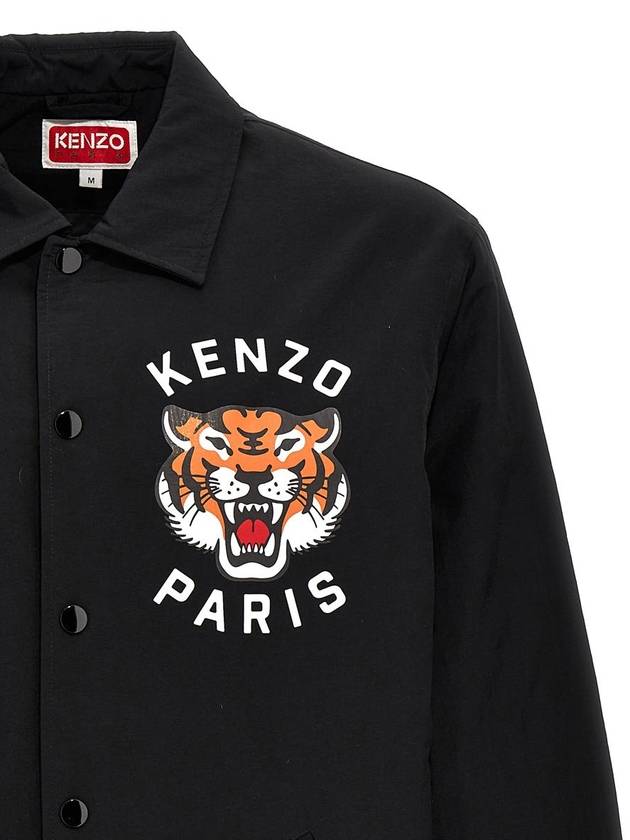 Lucky Tiger Quilted Coach Jacket Black - KENZO - BALAAN 4