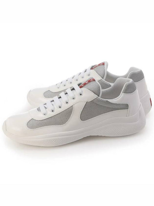 America's Cup Low Top Sneakers Silver White - PRADA - BALAAN 2