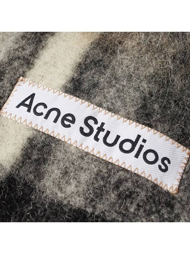 Check Logo Wool Muffler Black Grey - ACNE STUDIOS - BALAAN 3